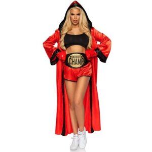 NEW Knockout Champ Boxer Costume Womens SZ M/L Halloween Role Play MSRP $83